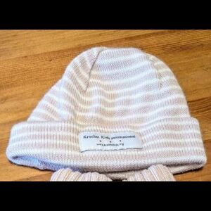 Krochet Kids International Striped Pink And White Baby Beanie